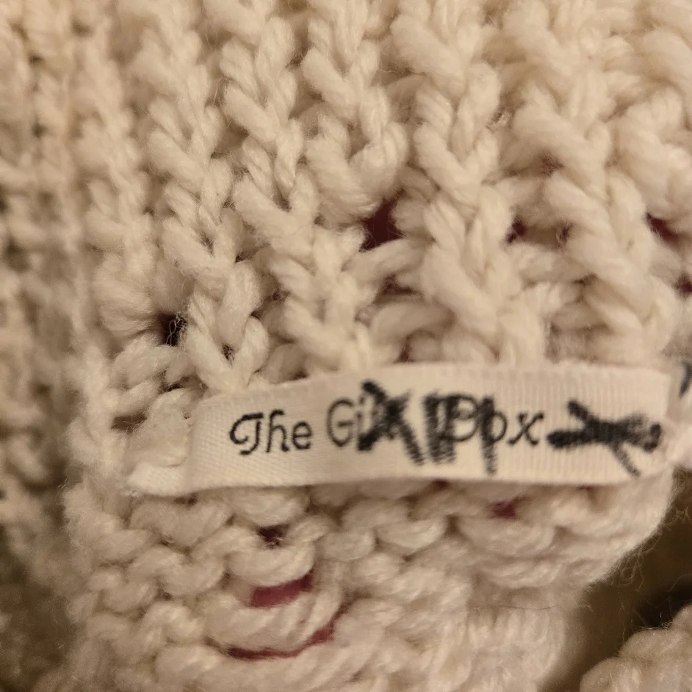 Vintage Hand-Knit Chunky Cable Knit Cream Long Cardigan - Picture 4 of 5